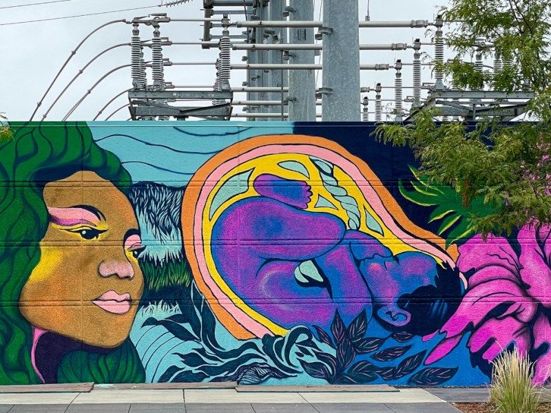 Xcel Energy substation with mural